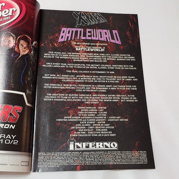 Inferno 4 Marvel Comics 2015 VF/NM Secret Wars Battleworld X-Men - Picture 3 of 14